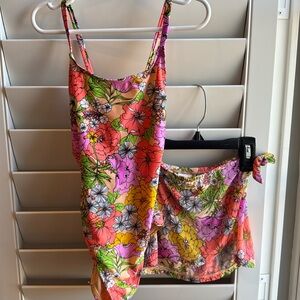 Cat & Jack Floral Swimsuit Set - Pink, Orange, Green